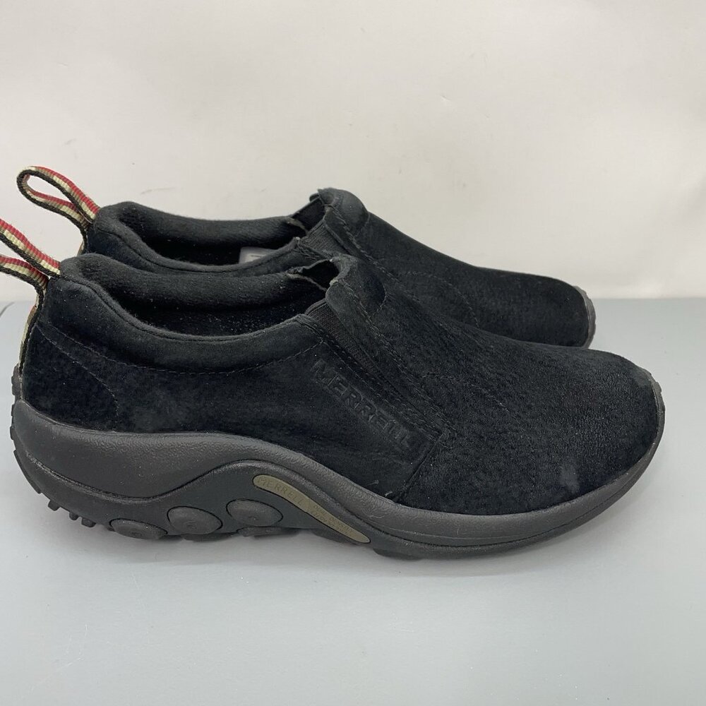 Merrell Jungle Moc Shoes Loafers Hiking Outdoor Slip On Suede Black Womens 11